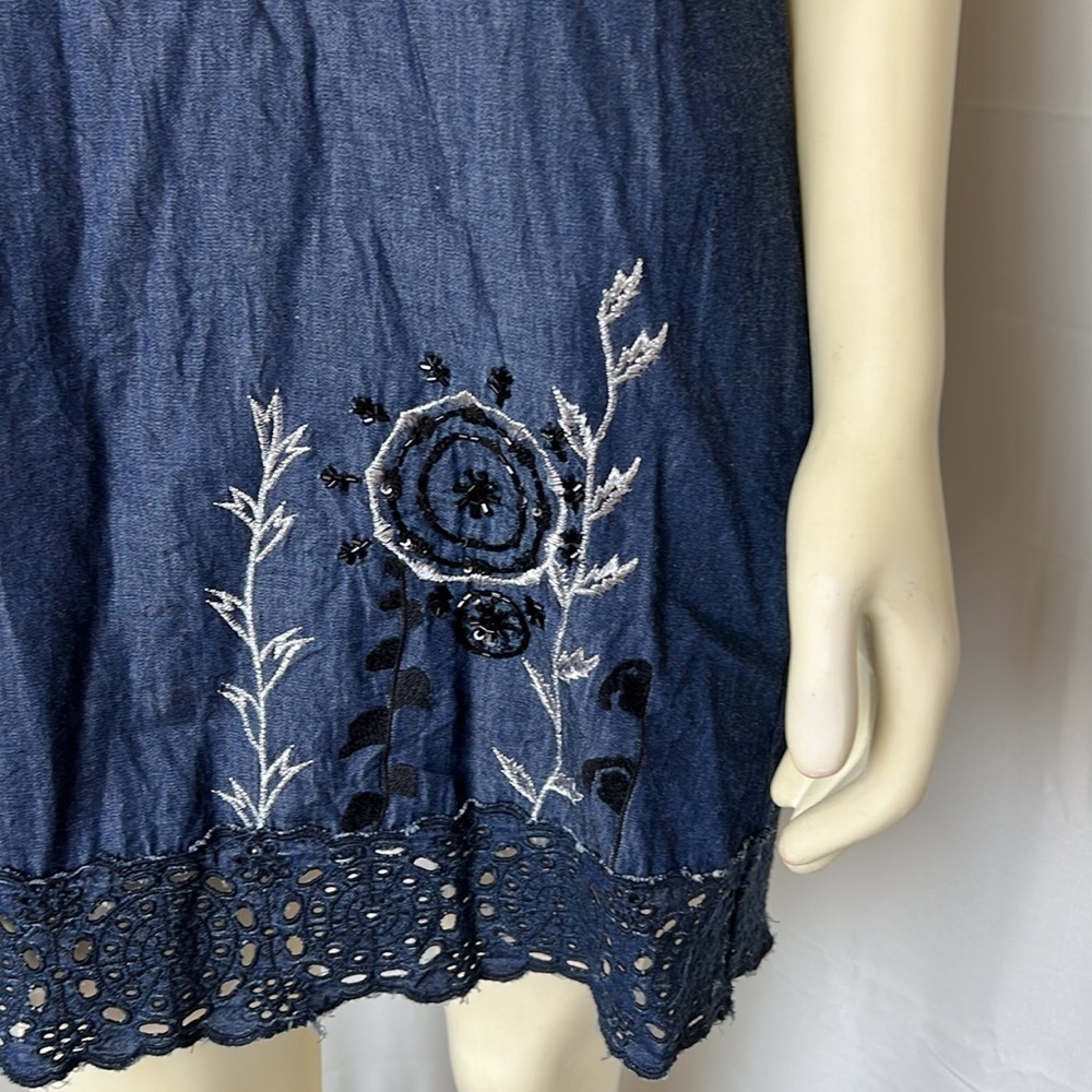 Desigual Denim Embroidered Dress - Picture 5 of 10